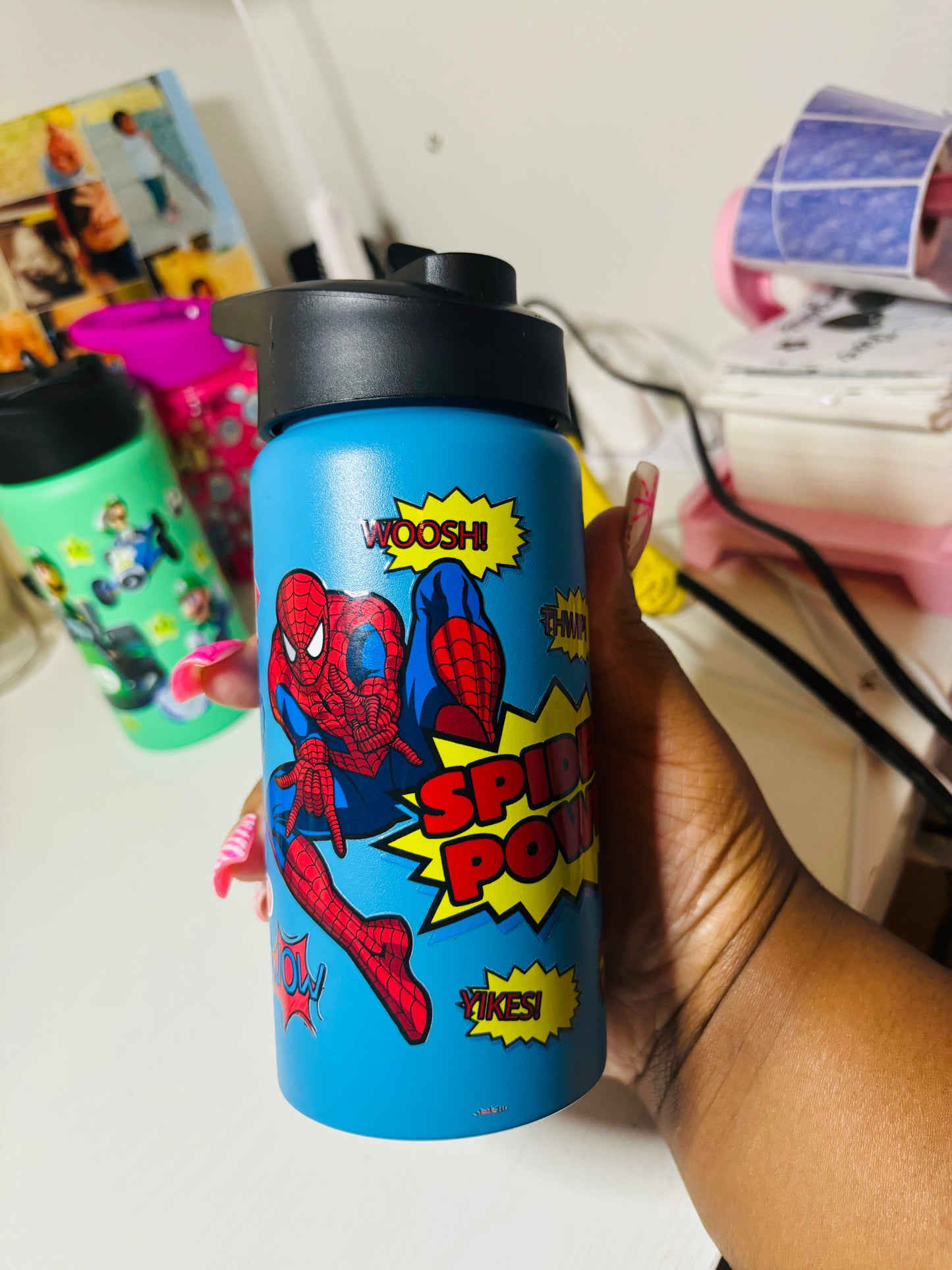 Spider man kids water bottle