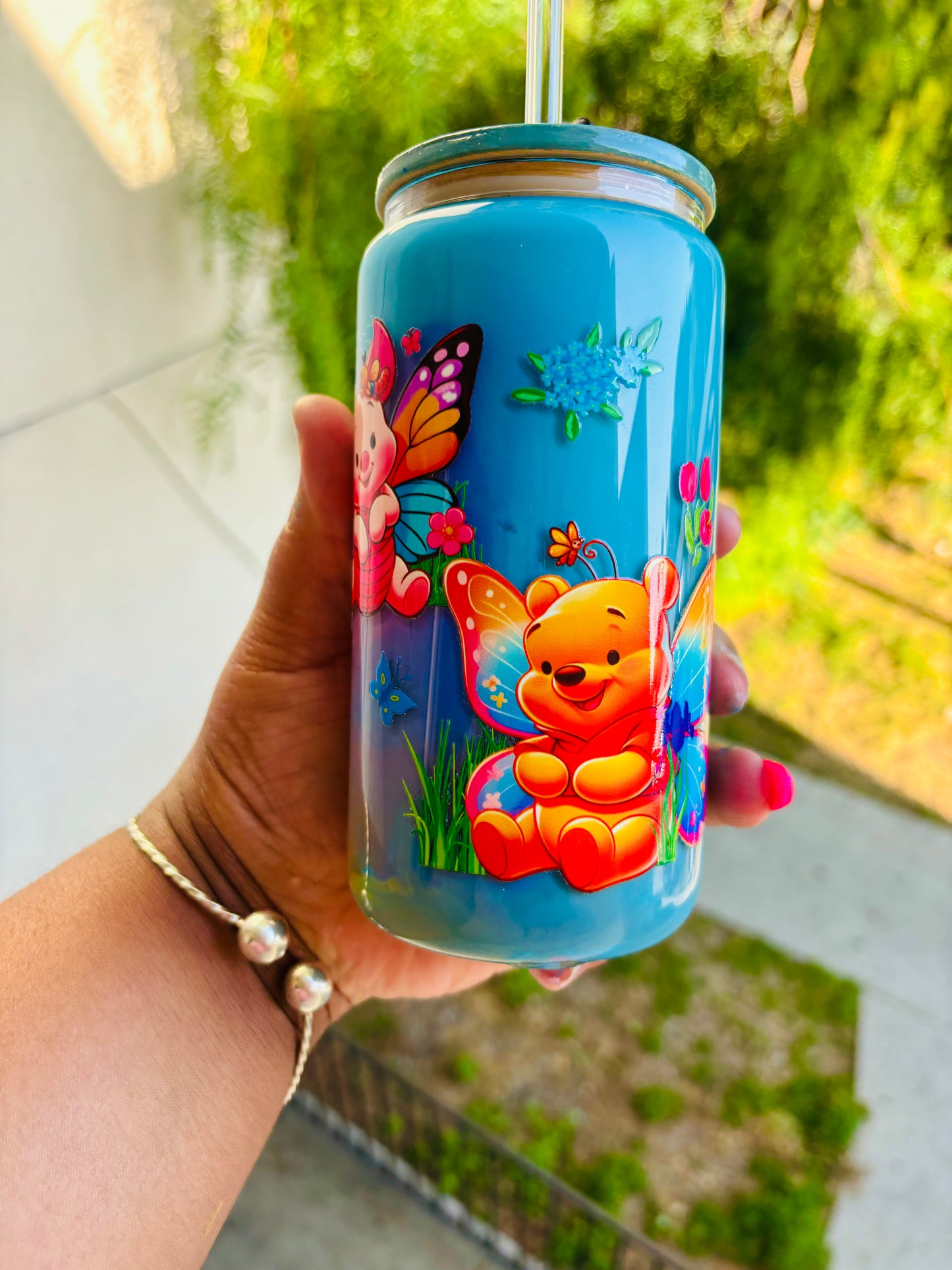 Butterfly Pooh & friends snow globe cup