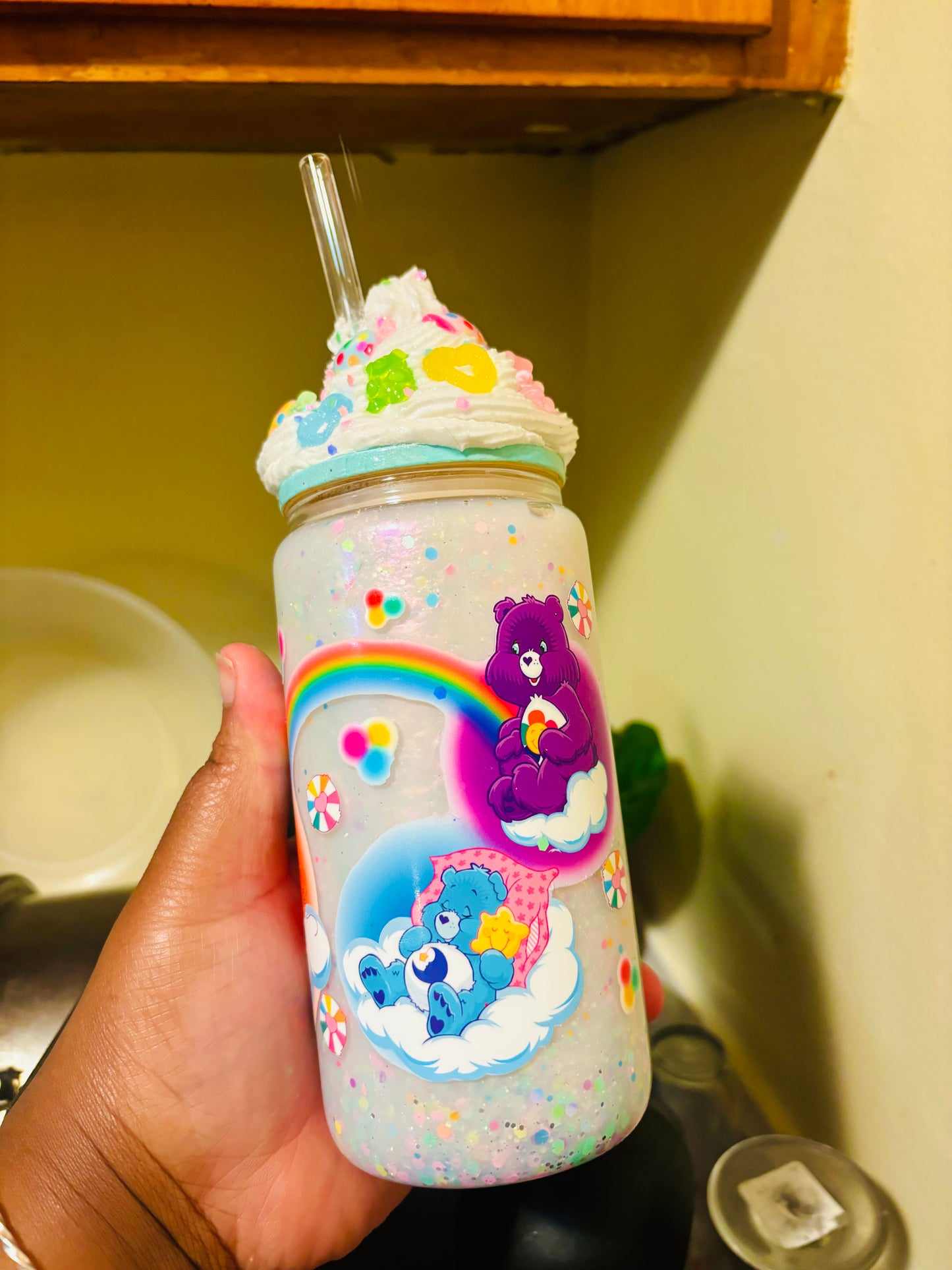 Candy Care Bears snow globe cup