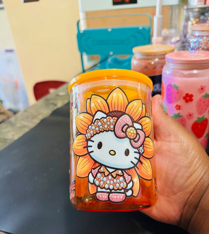 Sunflower kitty gradient mug