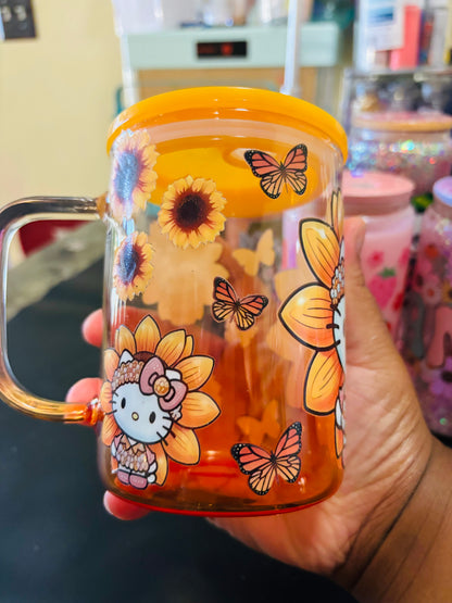 Sunflower kitty gradient mug