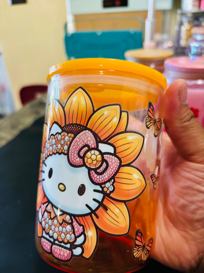 Sunflower kitty gradient mug