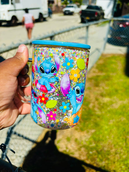 Stitch summer snow globe mug