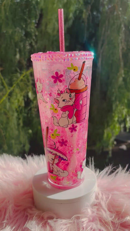 Marie 24oz acrylic snow globe tumbler