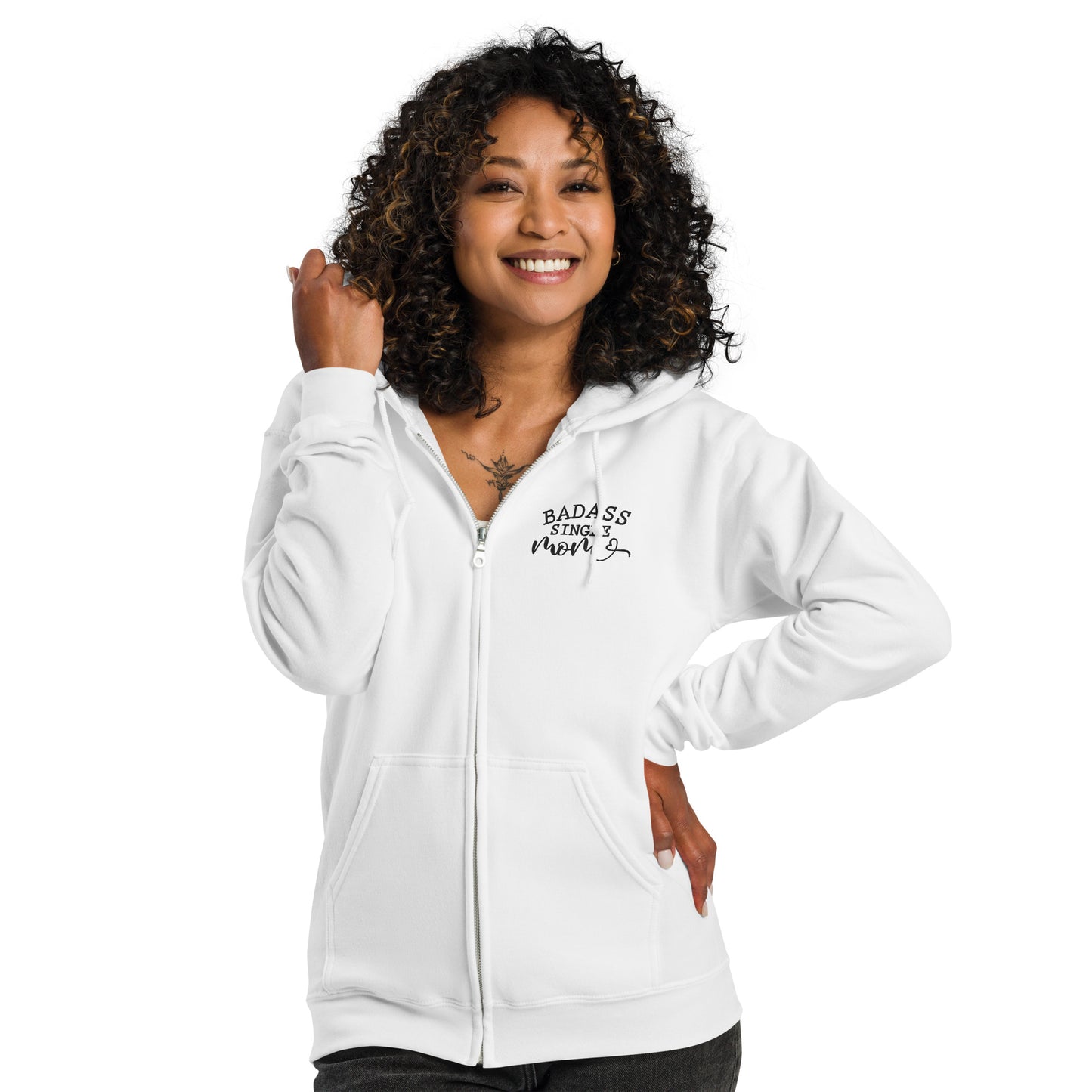 Bad ass single moms club Unisex heavy blend zip hoodie